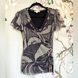 Weston Wear Abstract Swirl Faux-Wrap Top